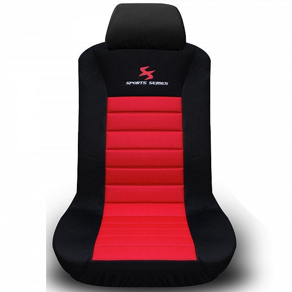 24goodz Car Seat Covers Set - Durable and Easy to Clean - 100% Polyester - For Families - Black/Red