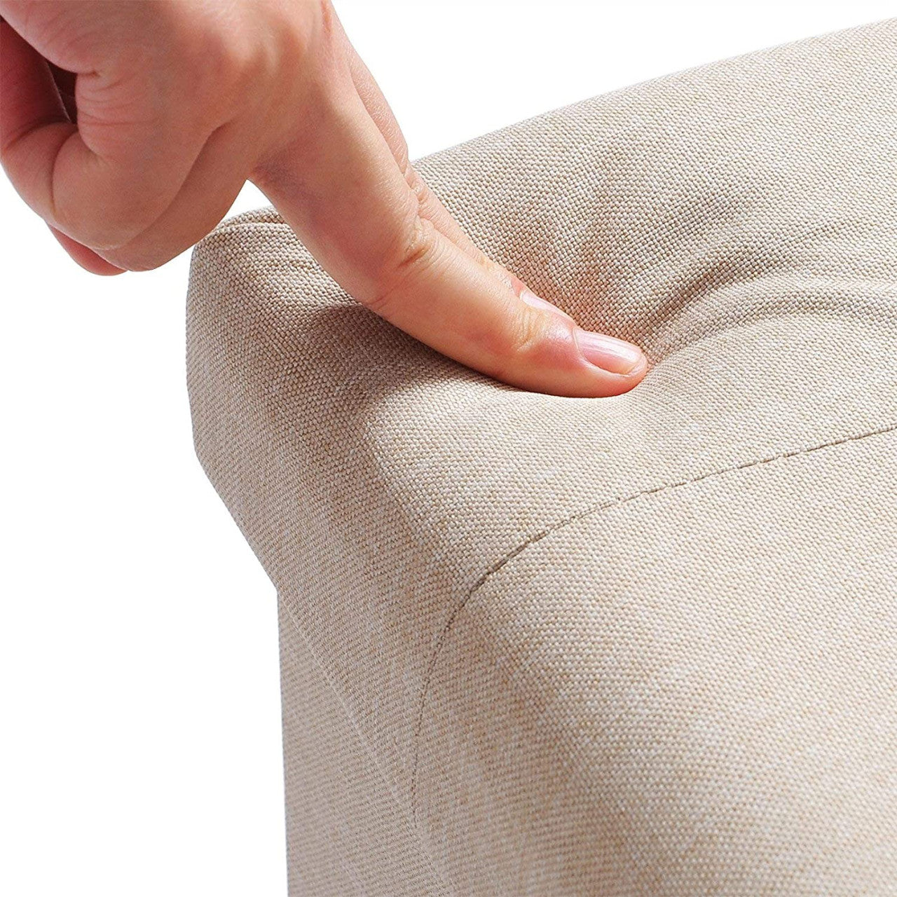 24goodz Folding Storage Ottoman - Spacious 80L Capacity - Comfortable Linen Upholstery - 76 x 38 x 37.5 cm - Cream White