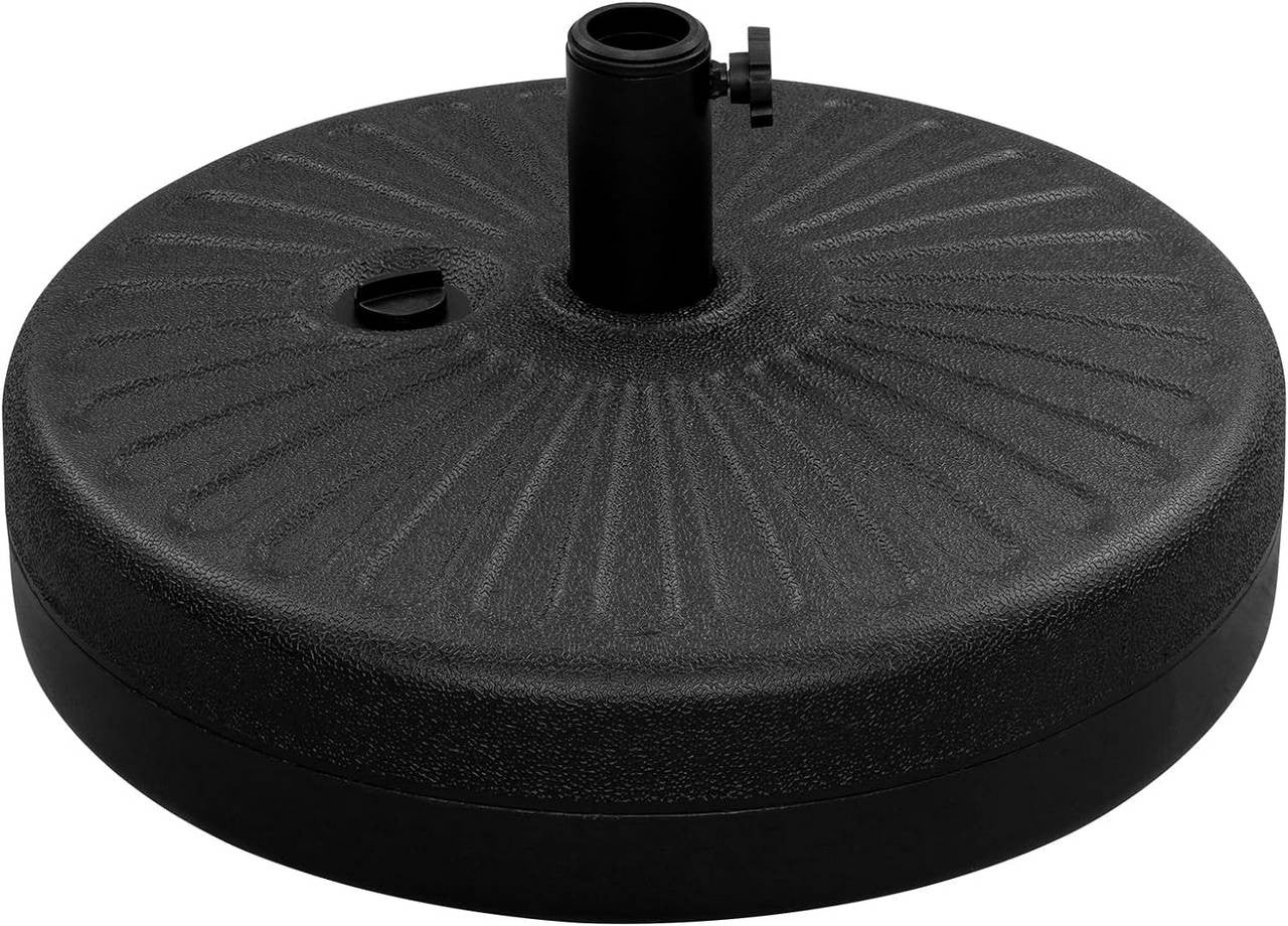 24goodz Round Parasol Stand 22L - Durable and Weather-Resistant - HDPE - For Outdoor Use - Black