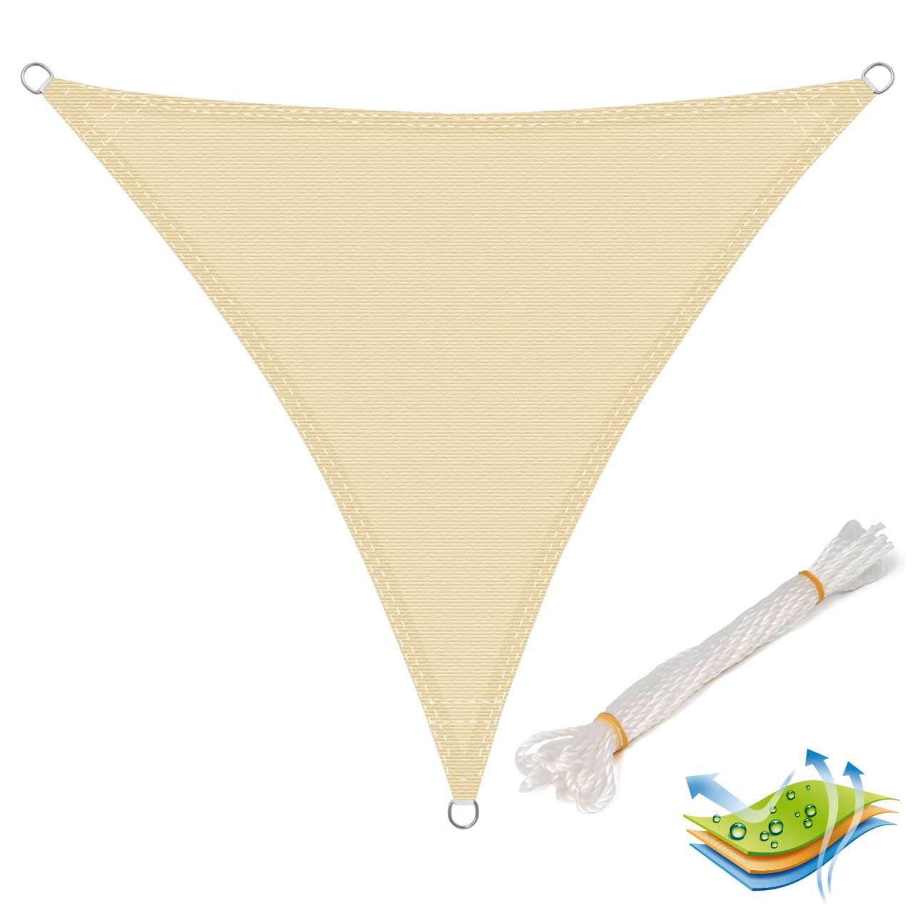 24goodz Sun Shade Sail - UV Protection - Tear-Resistant Design - 100% HDPE - Cream - 5x5x5 cm