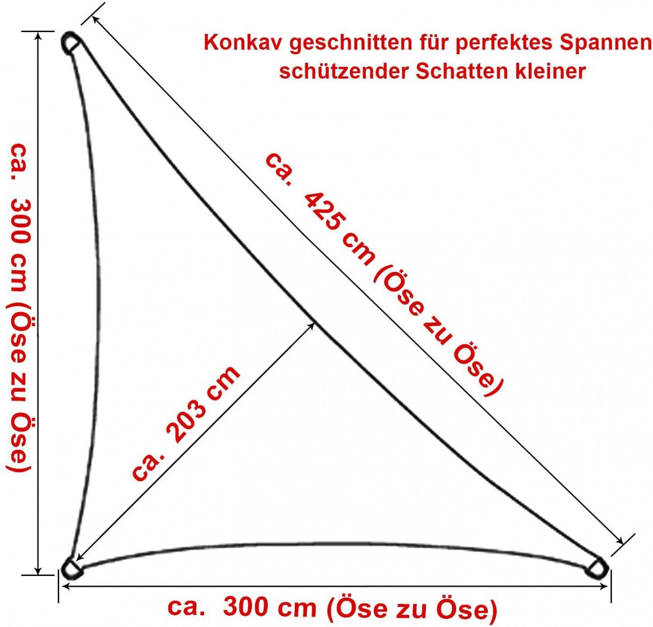 24goodz Sun Shade Sail - UV Protection - Easy Installation - 100% HDPE - Cream - 3x3x4.25 m - cm