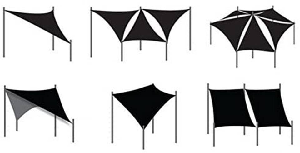 24goodz Breathable Sun Shade Sail - UV Protection - Durable HDPE - Grey - 5x7x7 m