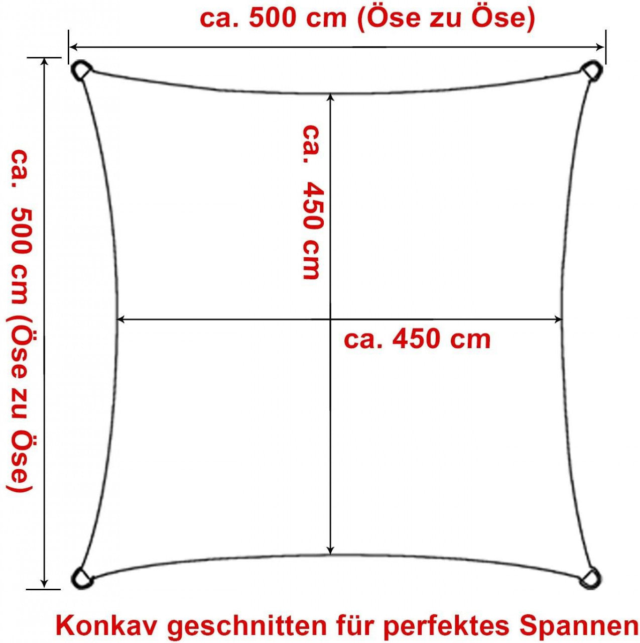 24goodz Breathable Sun Shade Sail - UV Protection - Tear-resistant - HDPE - Grey - 5x5 m
