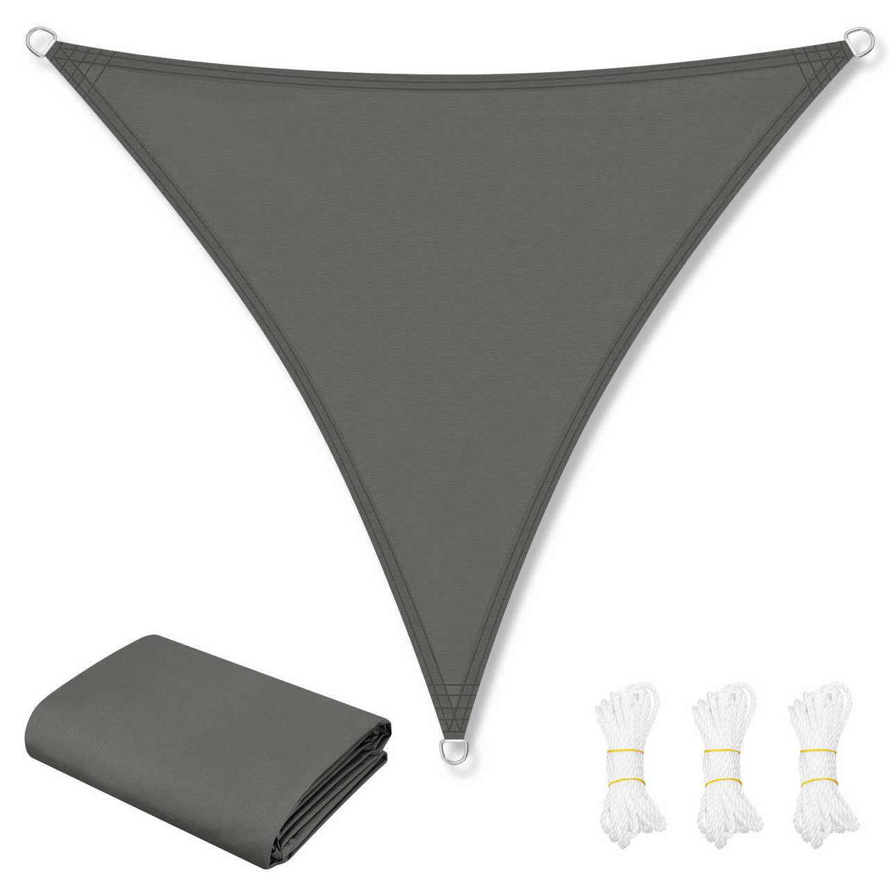 24goodz Sun Shade Sail - Waterproof and UV Resistant - PES Fabric 200 g/m² - Dark Grey - 5x5x5 m