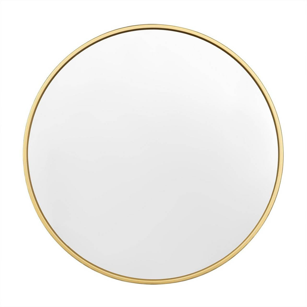 24goodz Round Wall Mirror - Crystal Clear Reflection - Minimalist and Luxurious Design - Glass and MDF - Black - 71 cm