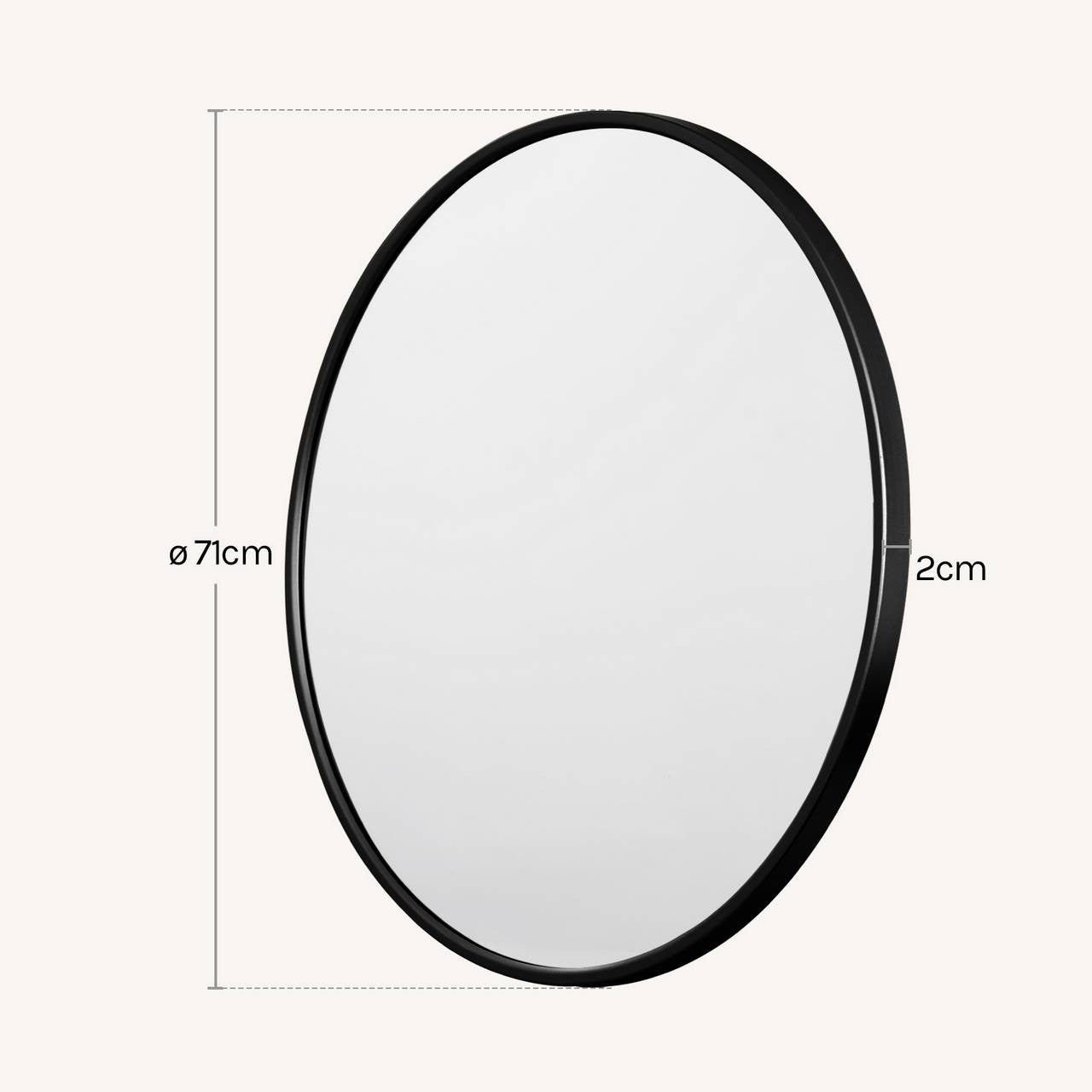 24goodz
ronde spiegel, moderne wandspiegel, hangende spiegel, gemaakt van glasmetaal MDF71x71cmZwart