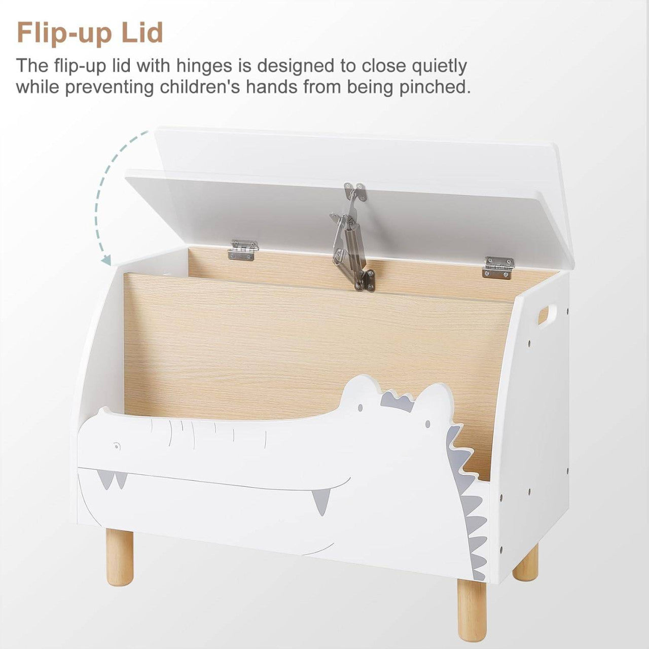 24goodz Toy Chest and Bench with Storage - Safe Design - Multi-Purpose - MDF - For Children - White