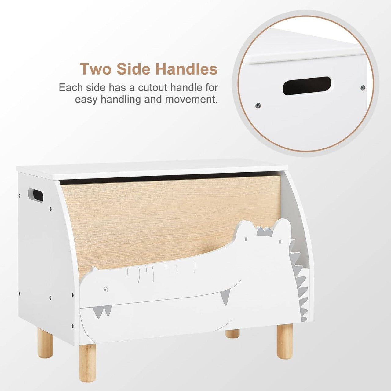 24goodz Toy Chest and Bench with Storage - Safe Design - Multi-Purpose - MDF - For Children - White