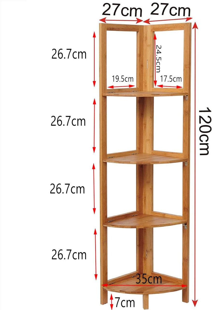 24goodz Bamboo Standing Shelf - Stylish and Functional - 100% Bamboo - For Home and Office - Natural - br