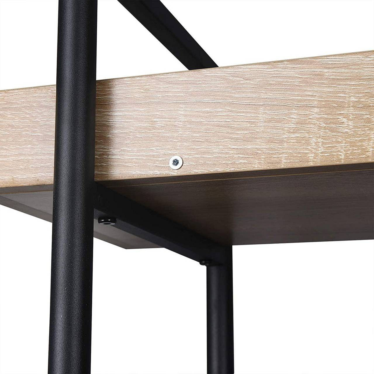 24goodz Standing Shelf with 5 Shelves - Modern and Sturdy Design - MDF + Metal - For Every Room - Light Oak - hei