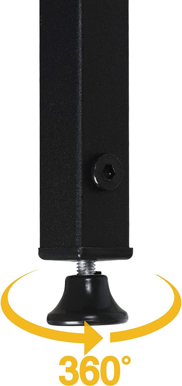 24goodz Standing Shelf Bookcase - Sturdy Metal Frame - Easy to Assemble - MDF - For Home & Office - Black + Light Oak - hei