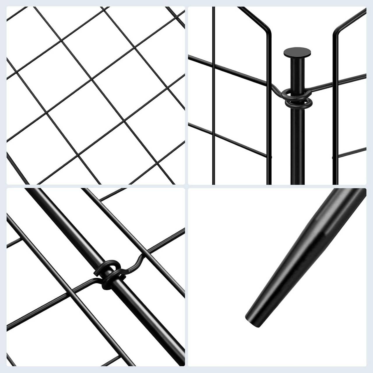 24goodz Metal Garden Fence Set - Rust and Weather Resistant - Flexible Design - Iron - For Garden Lovers - Black 70×78 cm