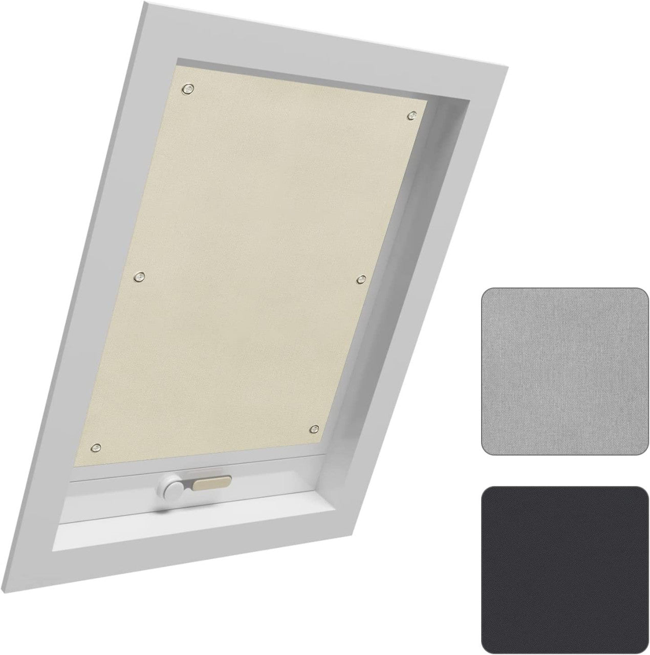 24goodz Thermal Skylight Roller Blind - Easy Installation - 100% Light Blocking - Polyester - Beige - 60x115 cm