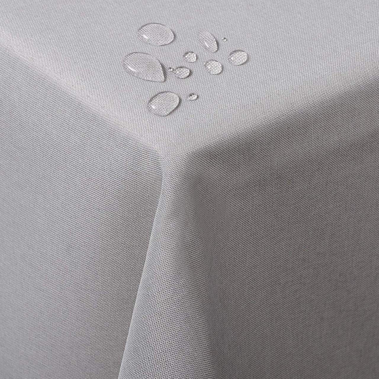24goodz Tablecloth - Water-Repellent and Durable - 100% Polyester - For Indoor and Outdoor Use - Light Grey 130x160cm - hgr