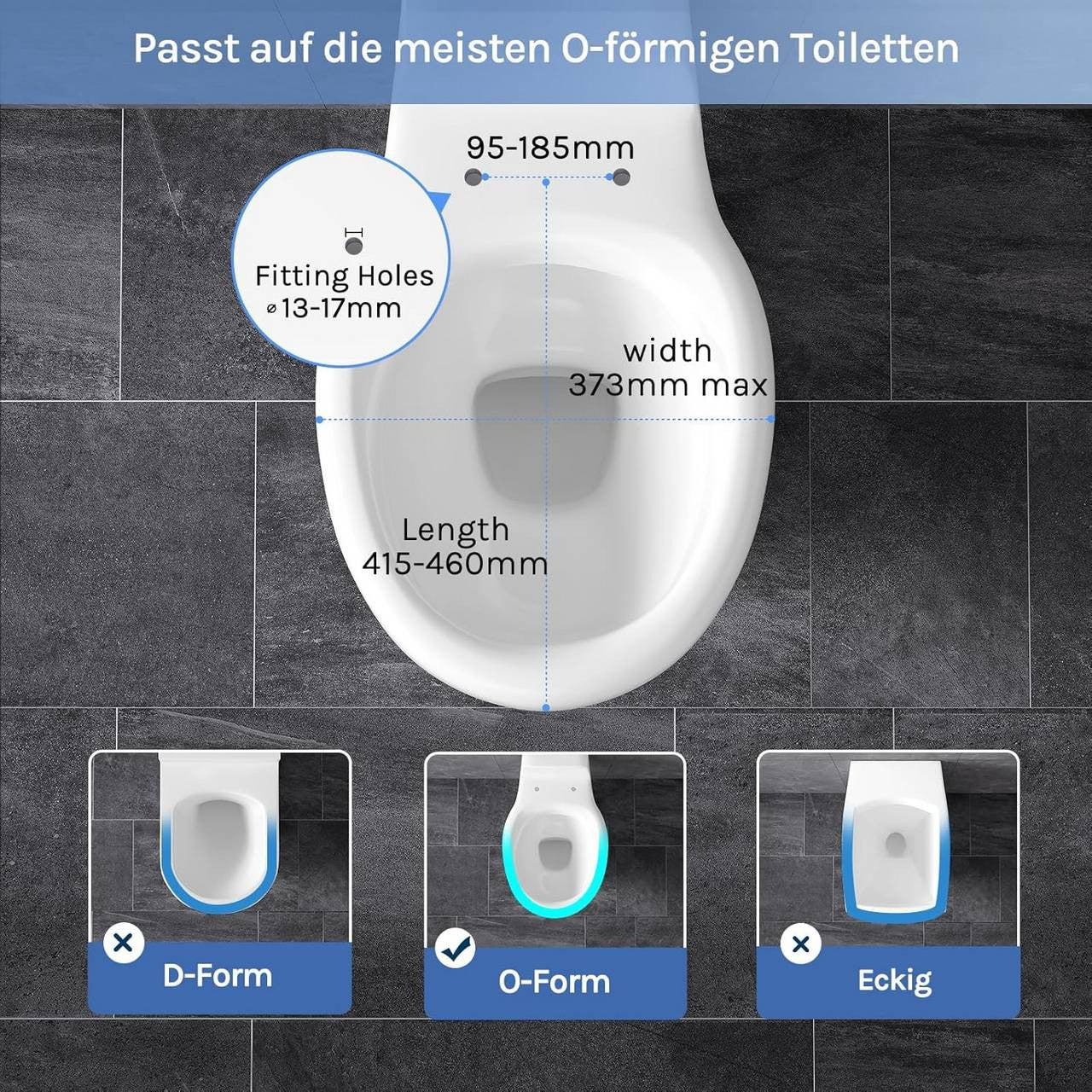 24goodz Soft-Close Toilet Seat - Easy Installation - Antibacterial - Plastic - For Everyone - Oval, White