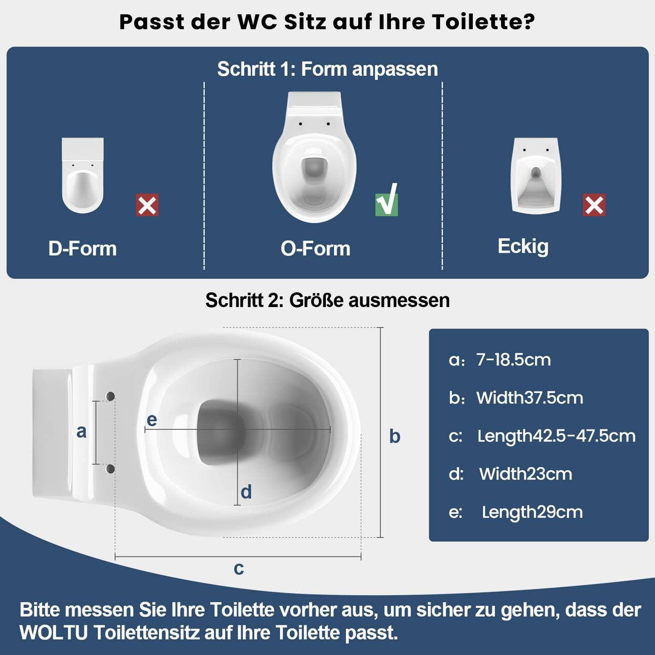 24goodz Toilet Seat with Soft-Close Mechanism - Durable and Easy to Clean - Duroplast - For Everyone - Lighthouse Pattern