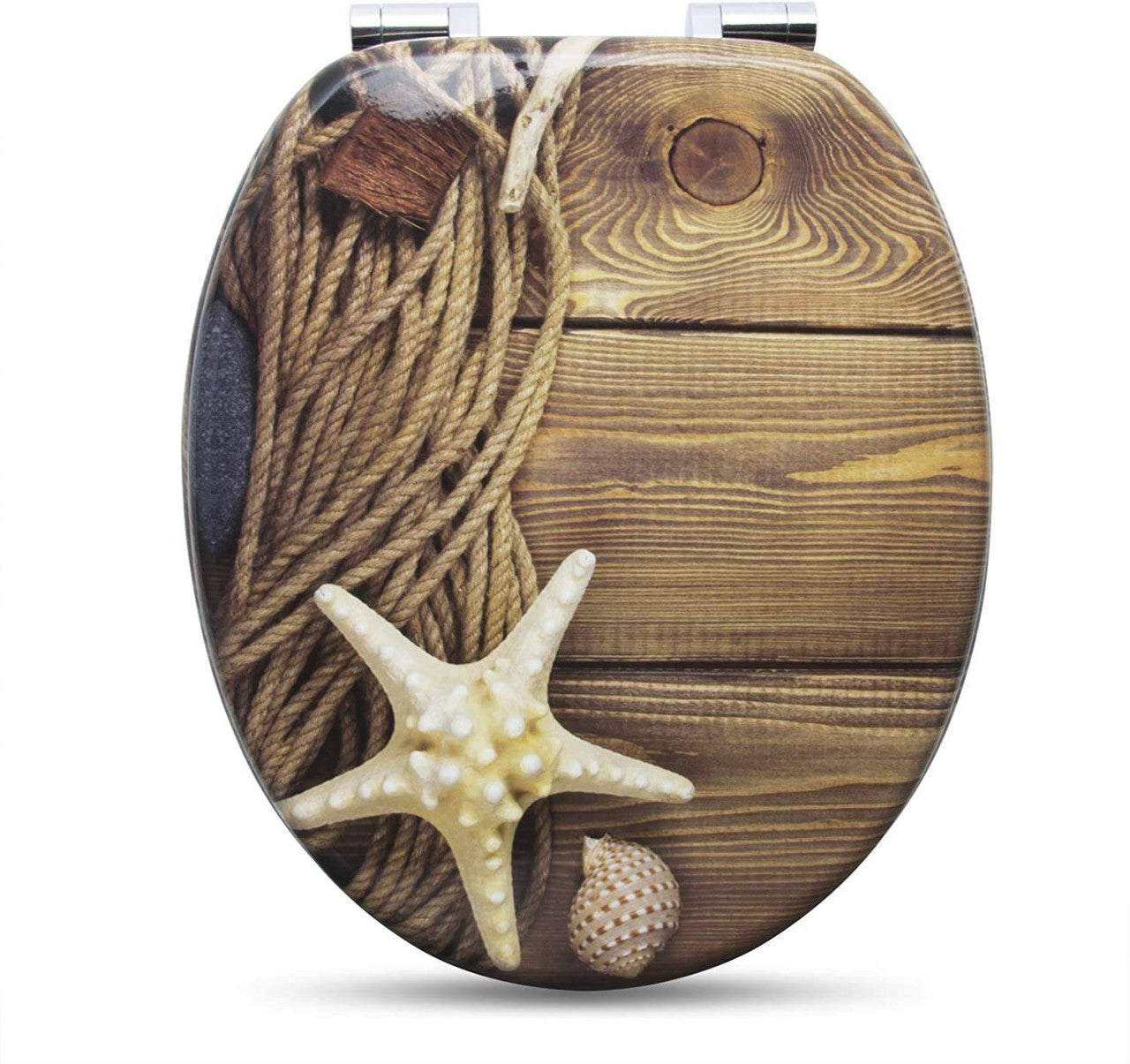 24goodz MDF Toilet Seat with Soft Close Mechanism - Durable and Long-lasting - MDF Wood Core - Ideal for Families - Multi-coloured - 37.7 x 43.6 cm
