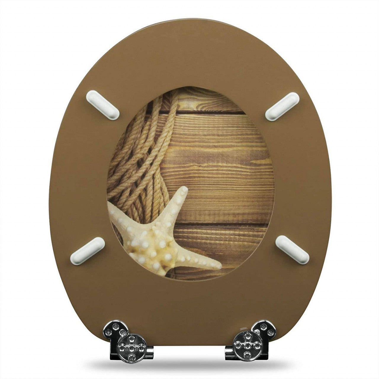 24goodz MDF Toilet Seat with Soft Close Mechanism - Durable and Long-lasting - MDF Wood Core - Ideal for Families - Multi-coloured - 37.7 x 43.6 cm