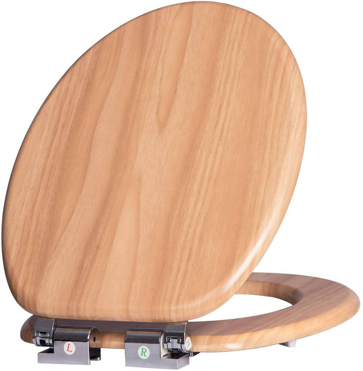 24goodz Soft-Close Toilet Seat - Quiet Closure Mechanism - Antibacterial and Water-Resistant - MDF - Universal Fit - Oval Shape