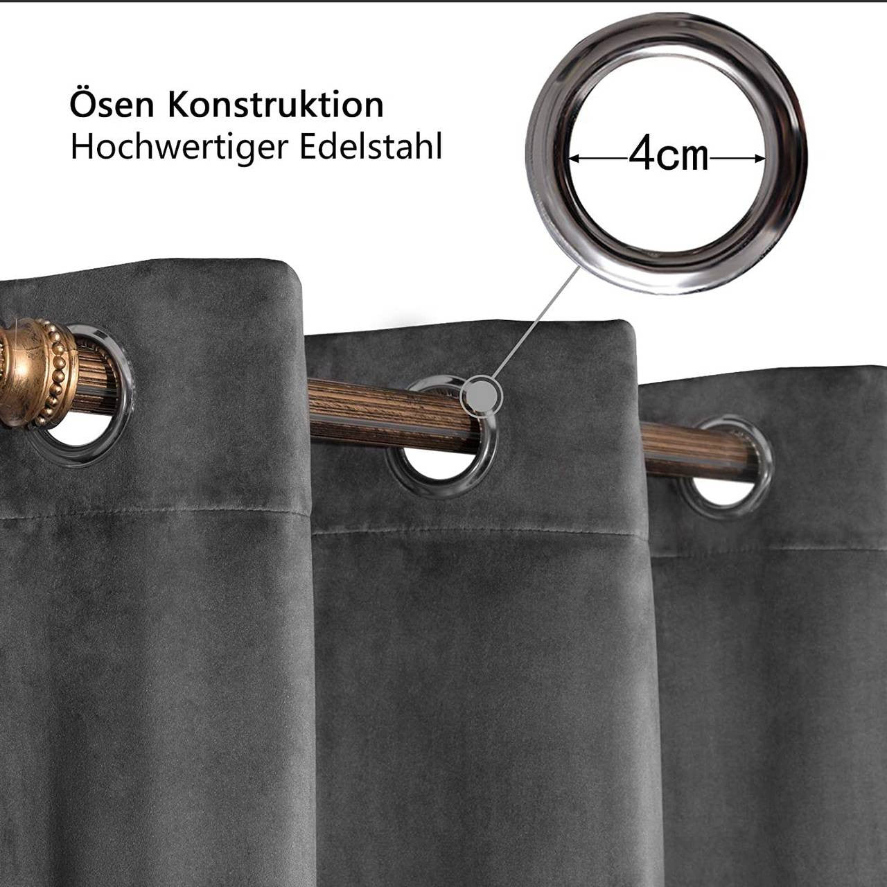 24goodz Blackout Curtain with Eyelets - Elegant and Insulating - 100% Polyester - For Every Home - Dark Grey 140x245 cm