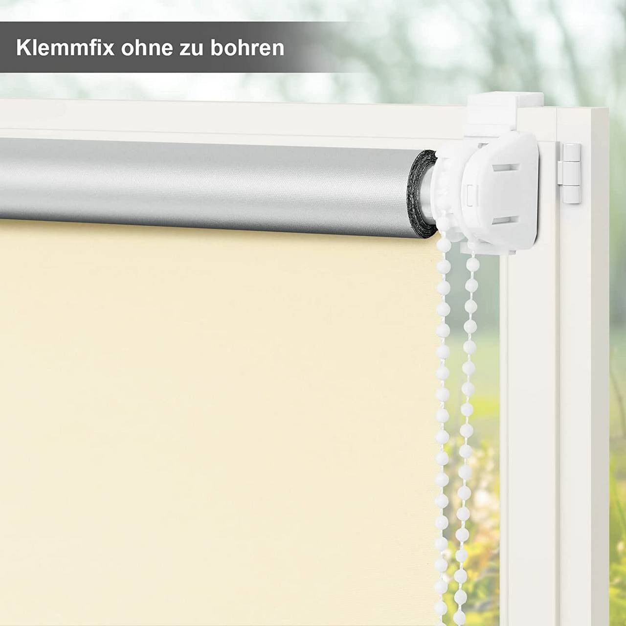 24goodz Thermal Blackout Roller Blind - Easy Installation - 100% Polyester - For Every Room - Beige 90x160 cm