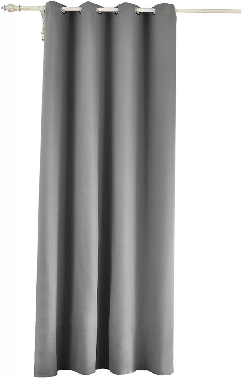 24goodz Dark Grey Sheer Curtains with Eyelets - Energy Saving - Sound Absorbing - 100% Polyester - 135x245 cm - Dark Grey - dgr