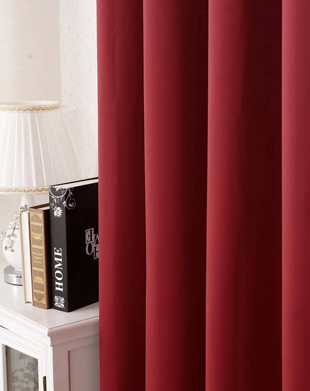 24goodz Thermal Curtain with Eyelets - High Light Blocking - 100% Polyester - For Home & Office - Bordeaux 135x245 cm - bd