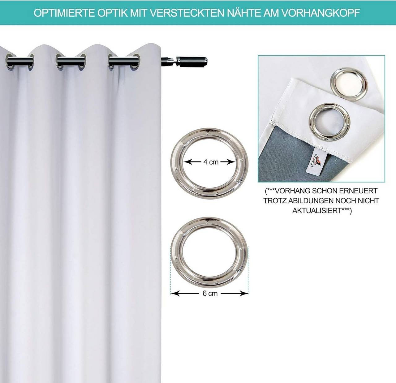 24goodz Thermal Curtain with Eyelets - High Durability - Energy Saving & Sound Absorbing - 100% Polyester - Cream - 135x175 cm