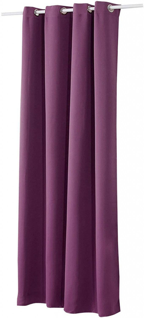 24goodz Thermal Curtain with Eyelets - High Durability - Energy Saving & Sound Absorbing - 100% Polyester - Purple - 135x245 cm - vl