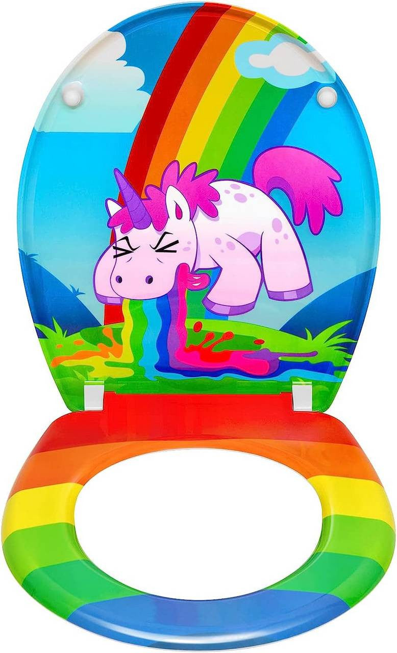 24goodz Duroplast Toilet Seat - Soft-Close Mechanism - Durable and Easy to Clean - Duroplast - For Standard Oval Toilets - Colourful