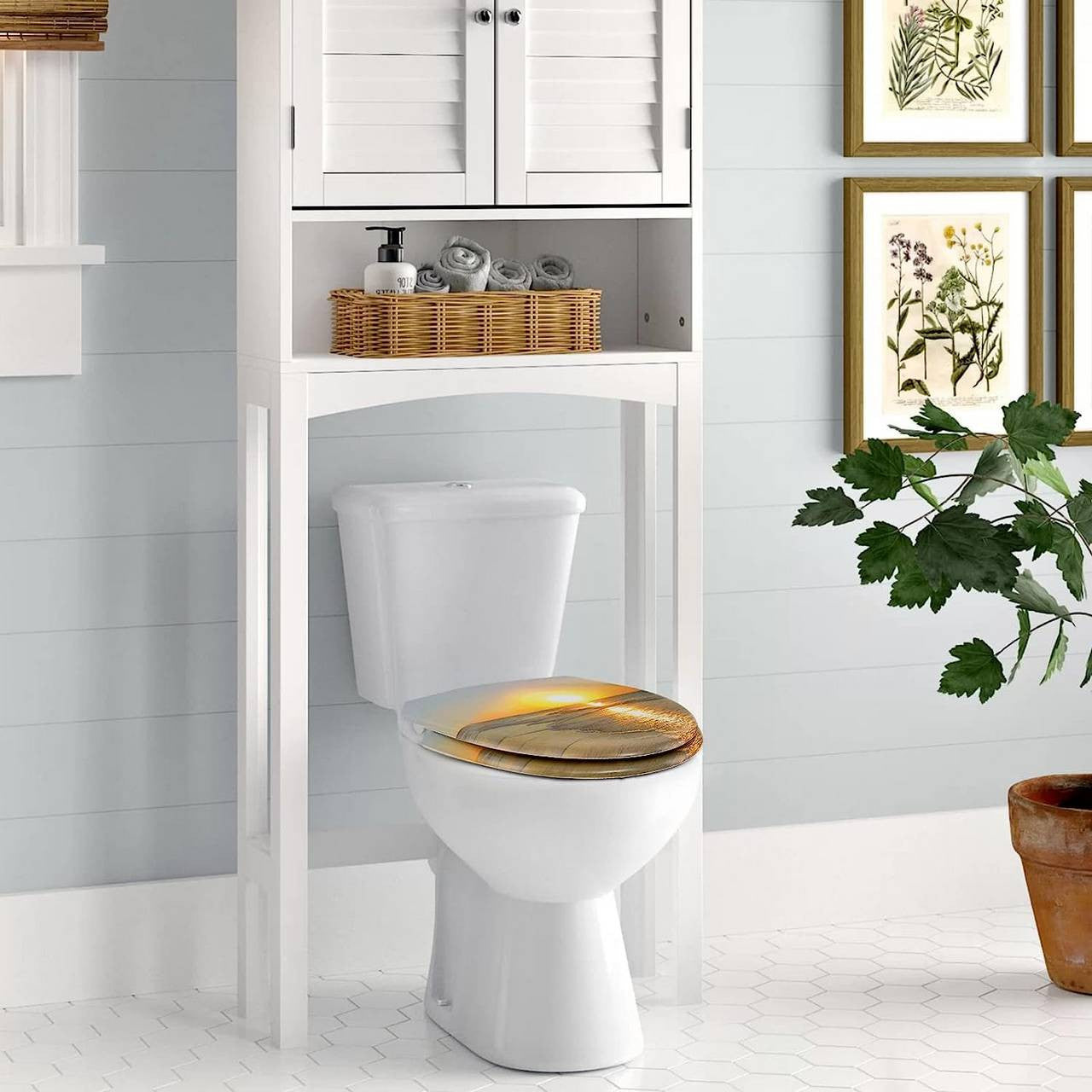24goodz Duroplast Toilet Seat - Soft-Close Mechanism - Easy Clean Quick Release - Premium Duroplastic - White - O-shaped 371x458 mm