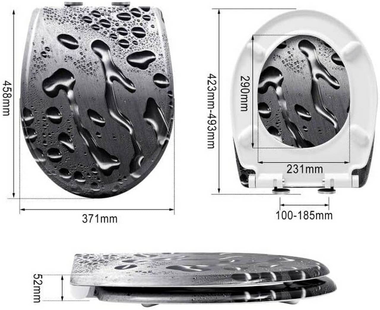 24goodz Duroplast Toilet Seat - Soft-Close Mechanism - Easy Cleaning - Duroplast - For Everyone - Multicolour