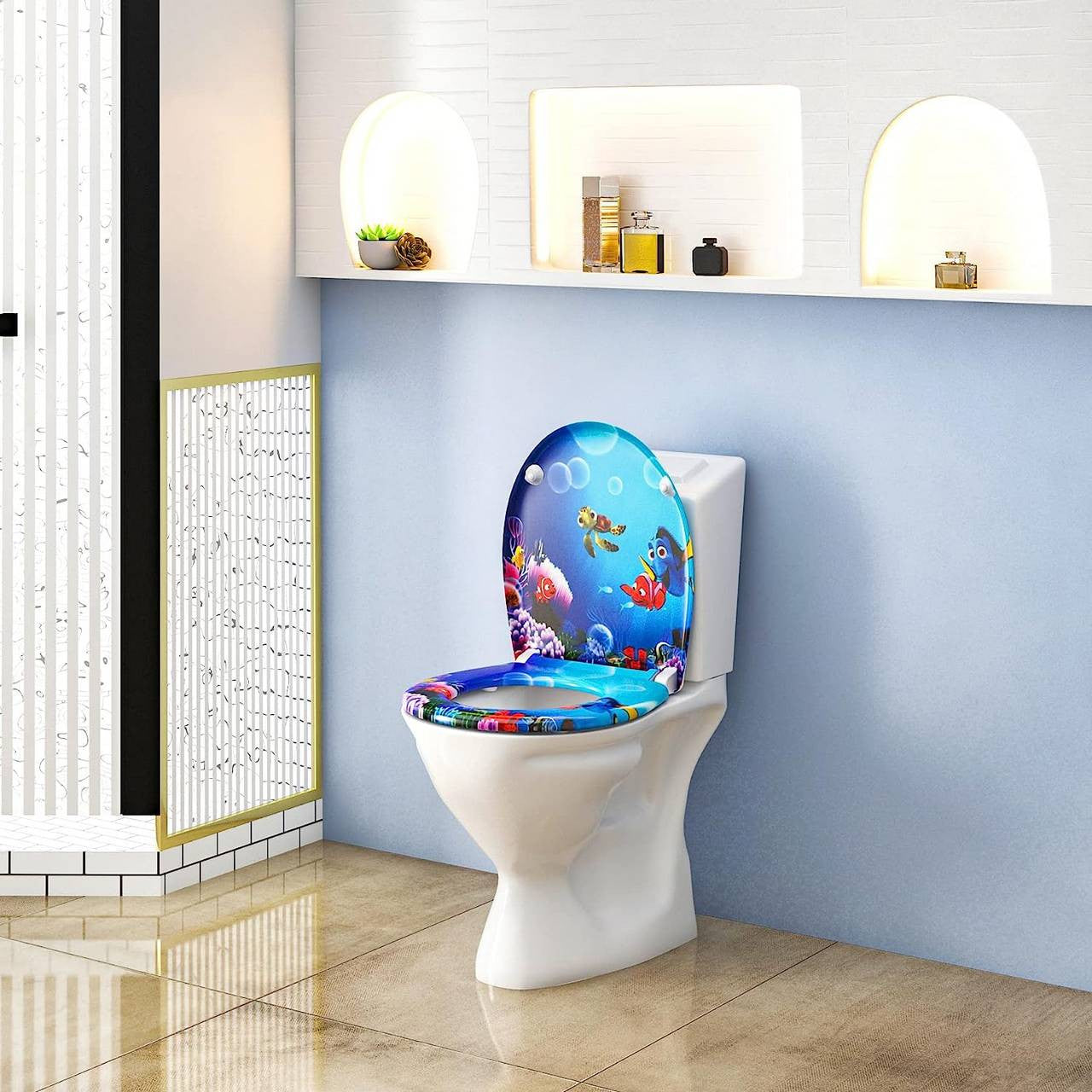 24goodz Duroplast Toilet Seat - Soft-Close Mechanism - Quick Release for Easy Cleaning - Duroplastic - White - O-Shape 371x458 mm