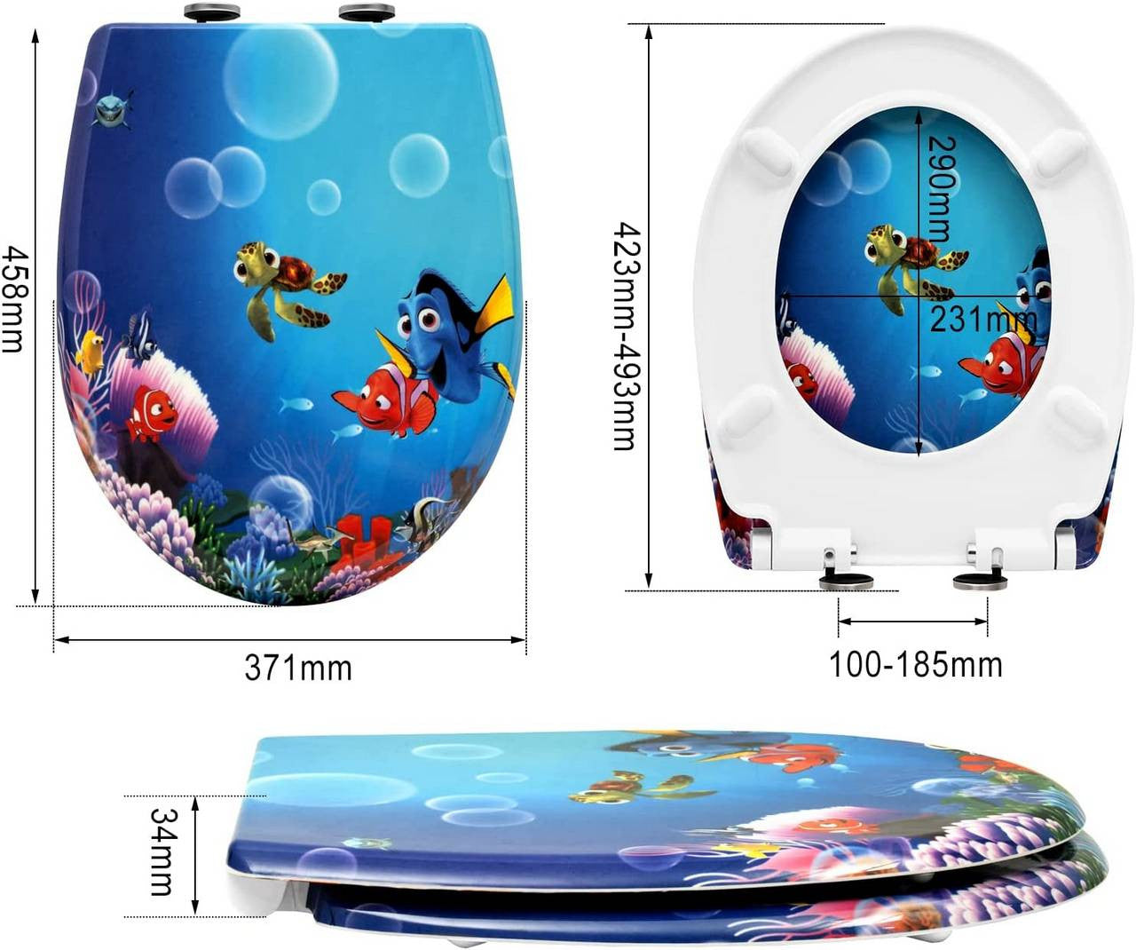 24goodz Duroplast Toilet Seat - Soft-Close Mechanism - Quick Release for Easy Cleaning - Duroplastic - White - O-Shape 371x458 mm