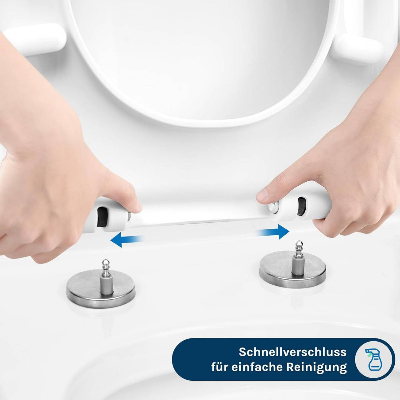 24goodz Soft-Close Toilet Seat - Quiet and Gentle Closing - PP Material - For Standard D-Shaped Toilets - White