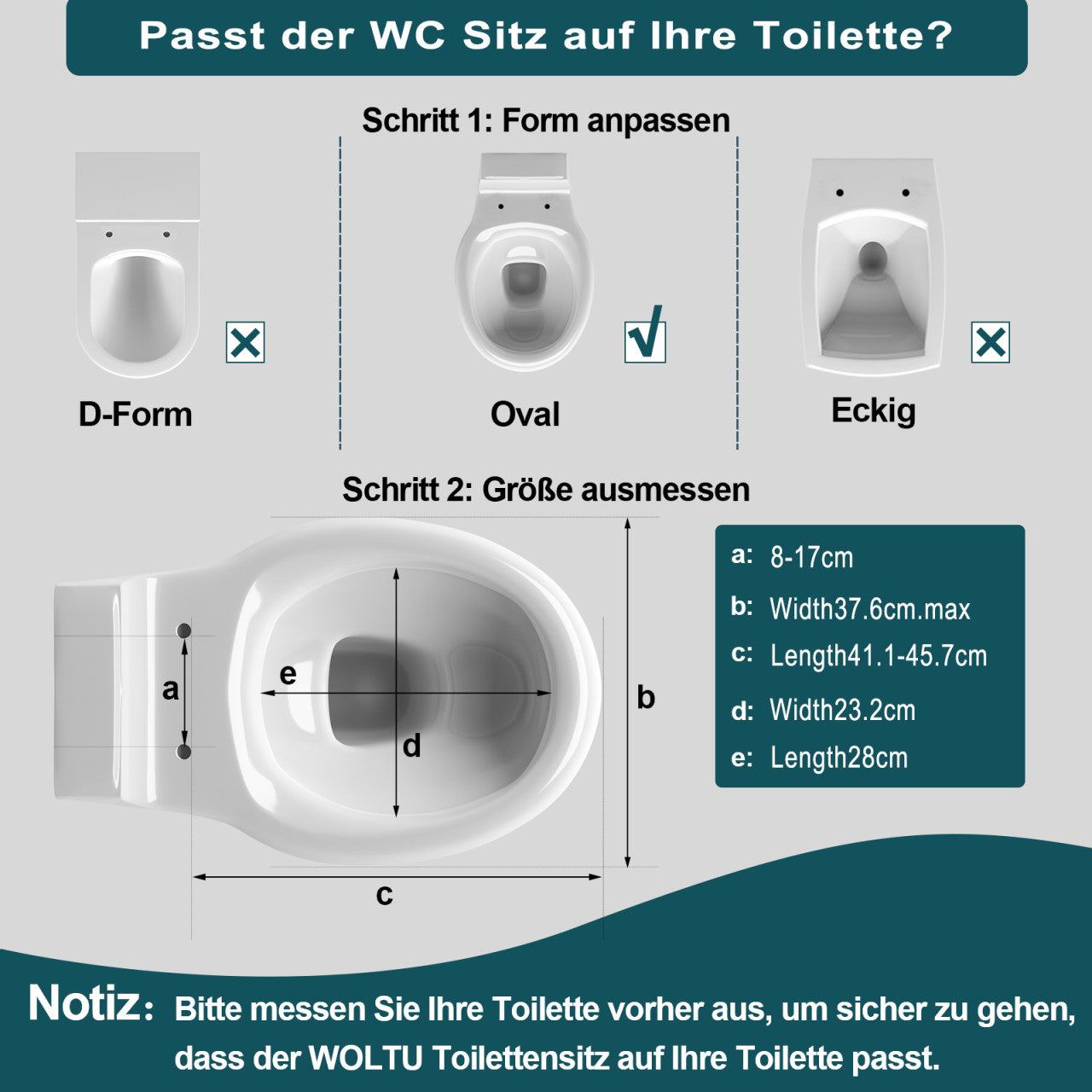 24goodz Automatic Soft-Close Toilet Seat - Quiet Closing Mechanism - Easy Installation - Plastic - For Standard O-Shaped Toilets - White