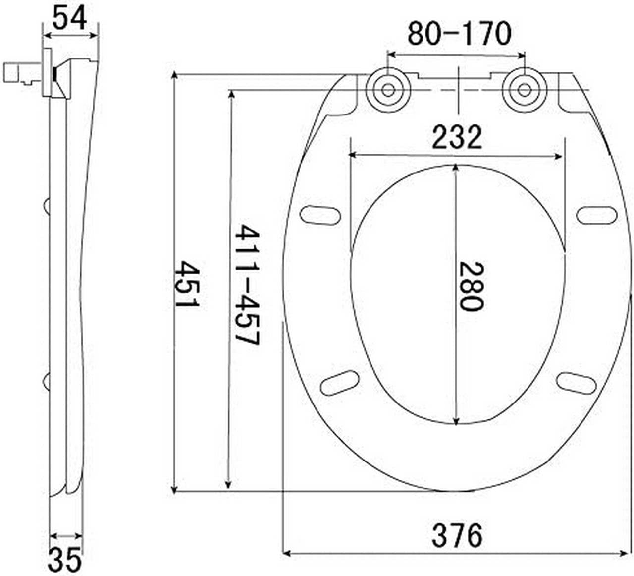 24goodz Automatic Soft-Close Toilet Seat - Quiet Closing Mechanism - Easy Installation - Plastic - For Standard O-Shaped Toilets - White