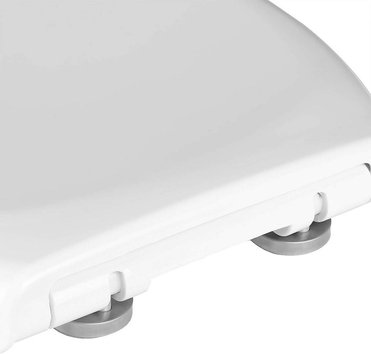 24goodz Automatic Soft-Close Toilet Seat - Quiet Closing Mechanism - Easy Installation - Plastic - For Standard O-Shaped Toilets - White