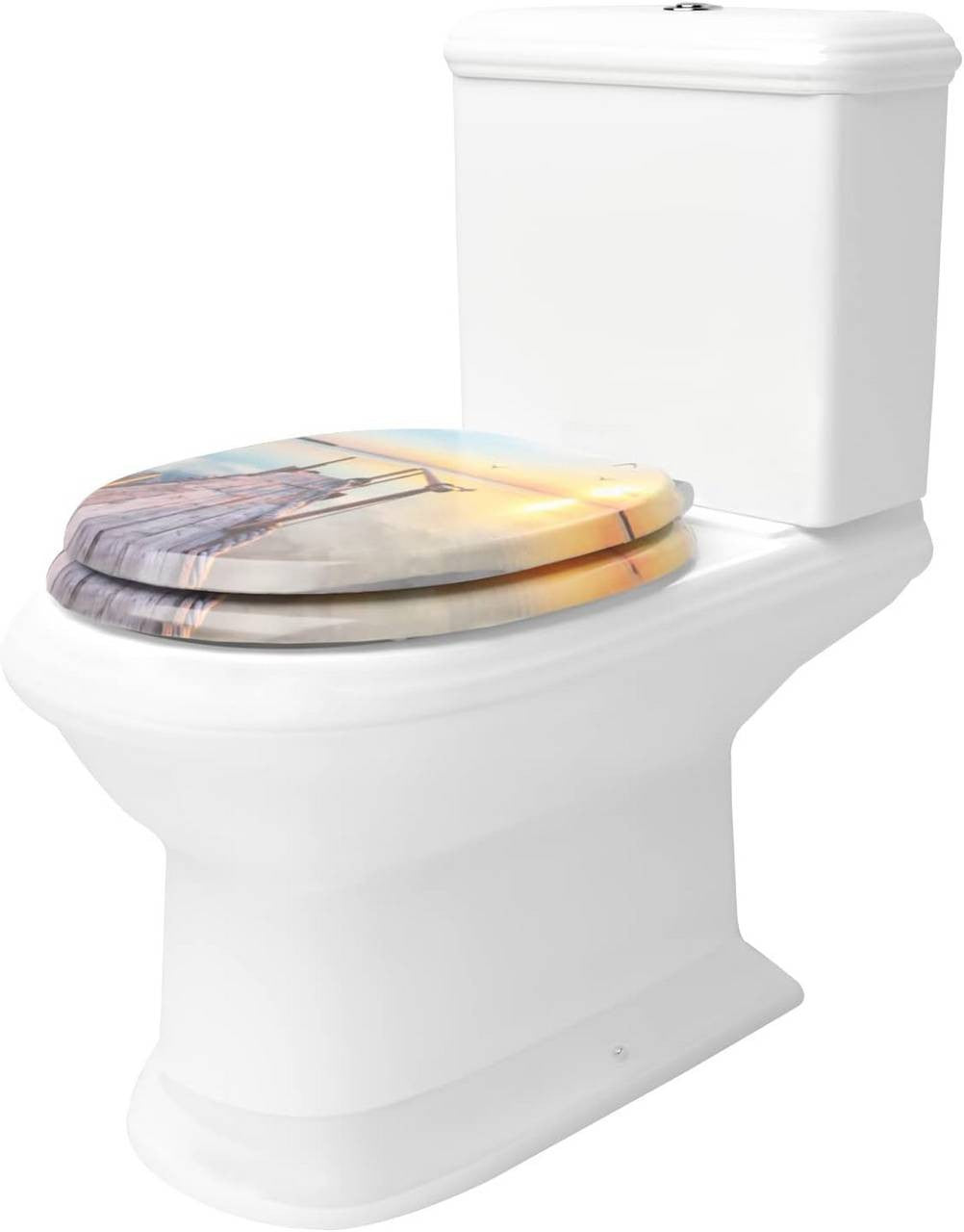 24goodz Soft-Close Toilet Seat - Antibacterial and Durable - MDF - Universal Fit - Printed Design