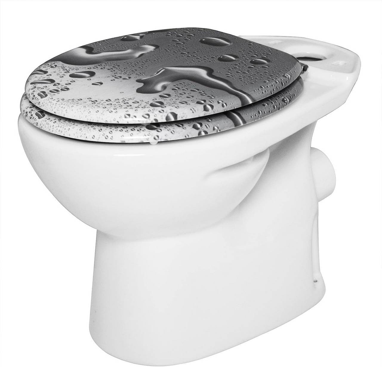 24goodz Soft-Close Toilet Seat - Antibacterial and Water-Repellent - MDF - Universal Fit - Grey