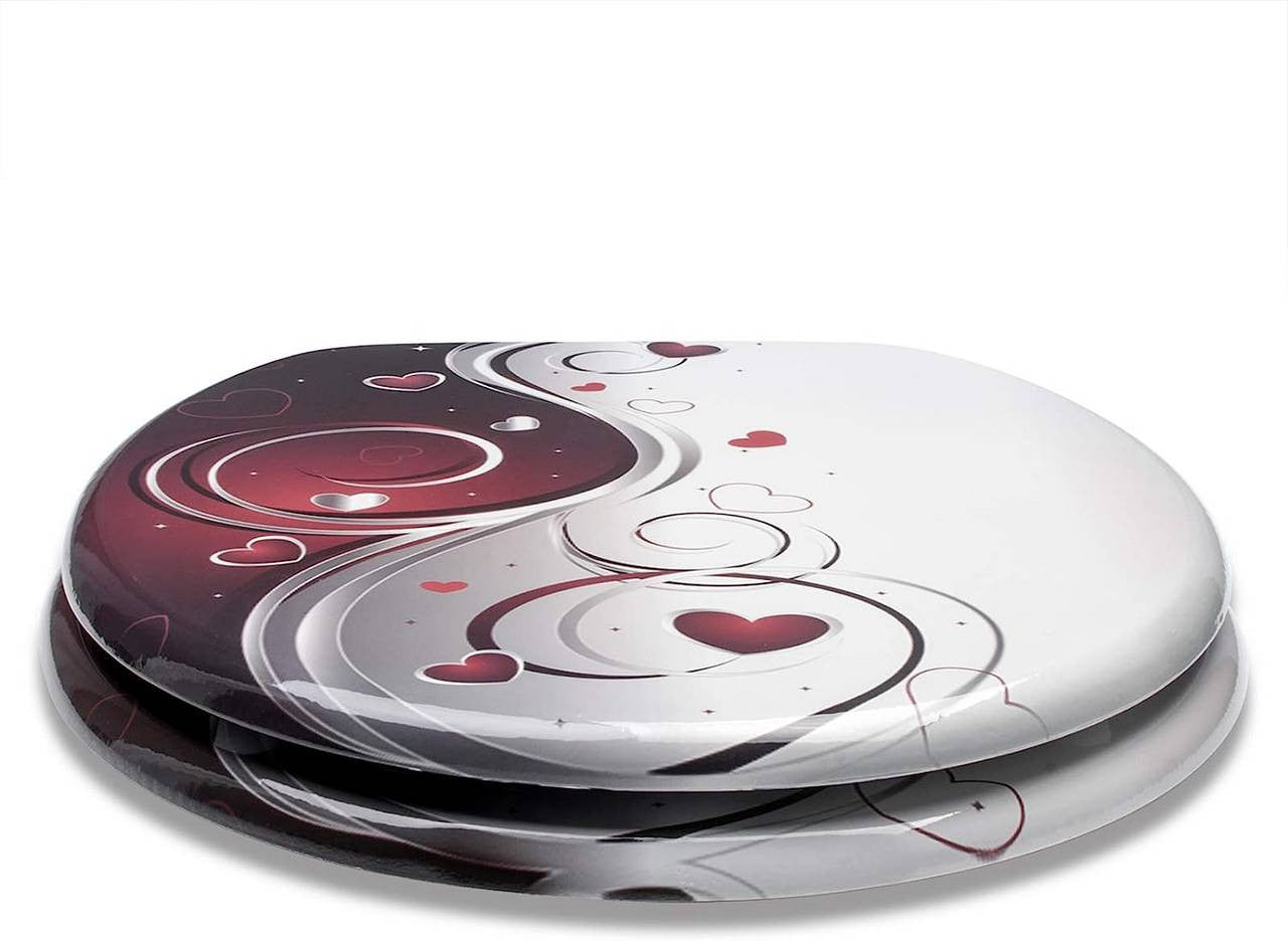24goodz Soft-Close Toilet Seat - Antibacterial and Water-Resistant - MDF - Universal Fit - Oval Shape - Printed Design
