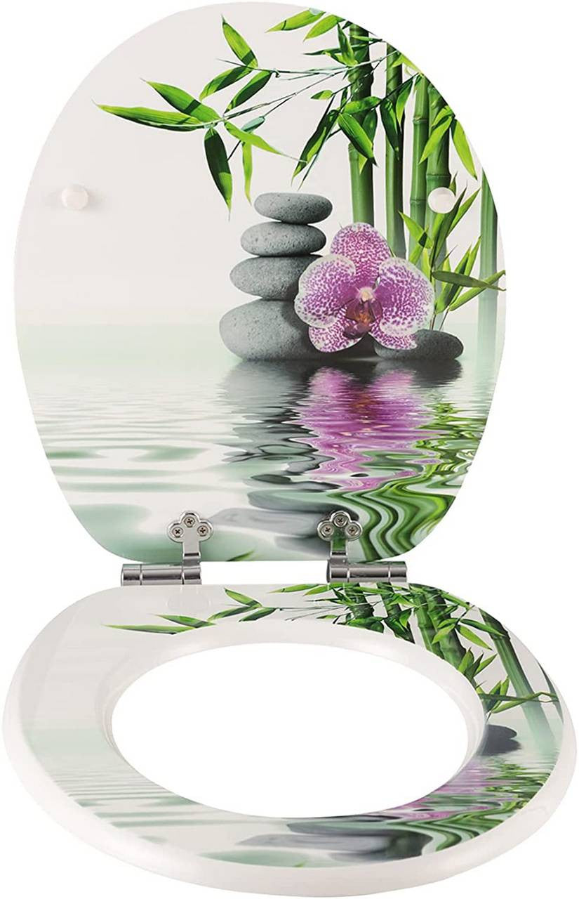 24goodz Soft-Close Toilet Seat - Antibacterial and Water-Resistant - MDF - Universal Fit - Multi-Colour