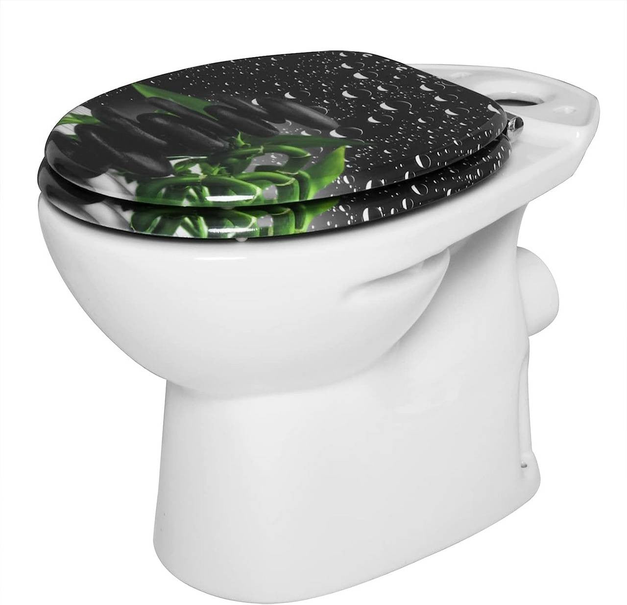 24goodz Soft-Close Toilet Seat - Antibacterial & Water-Resistant - MDF - Universal Fit - Tri-Printed