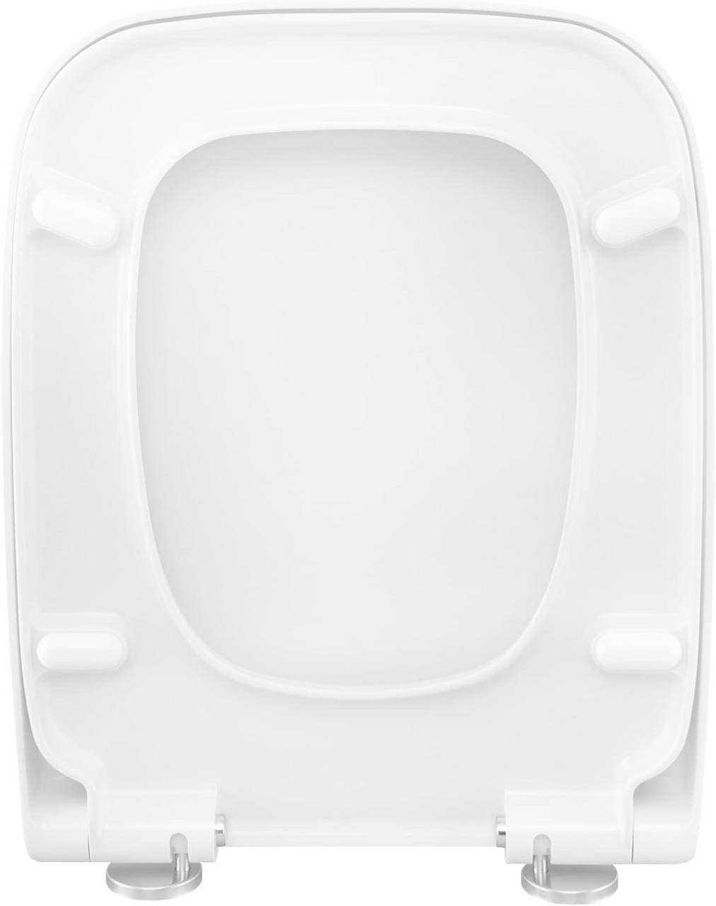 24goodz Square Toilet Seat with Soft-Close Mechanism - Quick-Release for Easy Cleaning - Duroplast - White - 45.5 x 36.7 x 5.4 cm