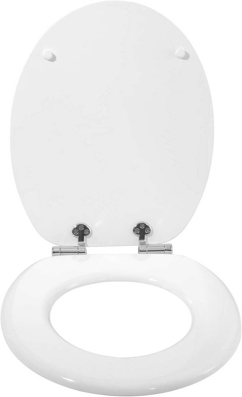 24goodz Soft-Close Toilet Seat - Silent Closure Mechanism - Antibacterial and Durable - MDF - Universal Fit - Oval Shape