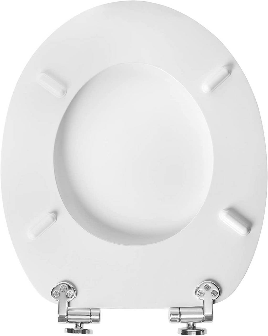 24goodz Soft-Close Toilet Seat - Silent Closure Mechanism - Antibacterial and Durable - MDF - Universal Fit - Oval Shape