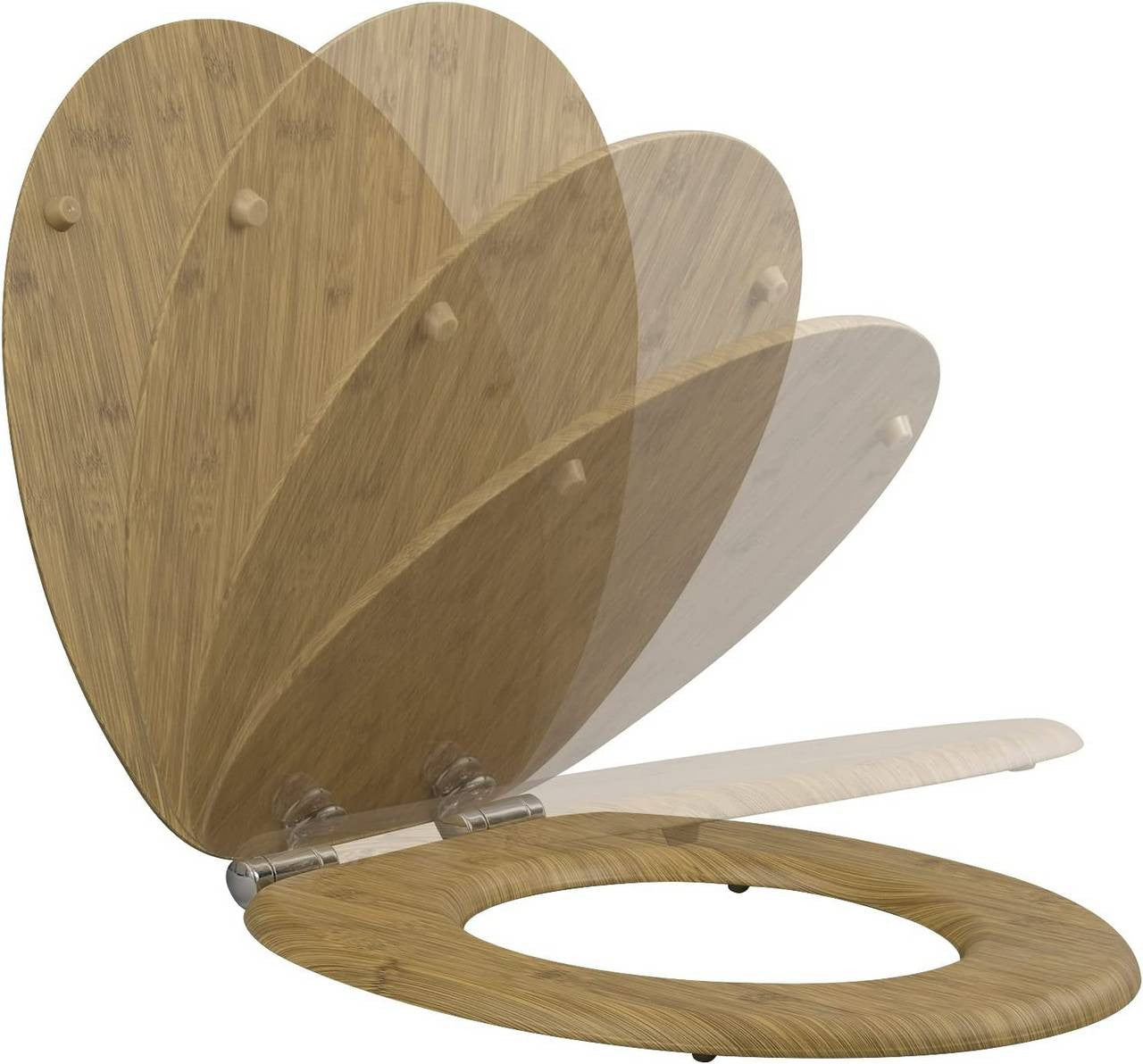 24goodz Soft-Close Toilet Seat - Silent Closure Mechanism - Antibacterial and Durable - MDF - Universal Fit - Oval Shape