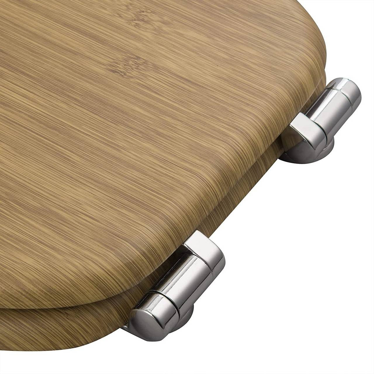 24goodz Soft-Close Toilet Seat - Silent Closure Mechanism - Antibacterial and Durable - MDF - Universal Fit - Oval Shape