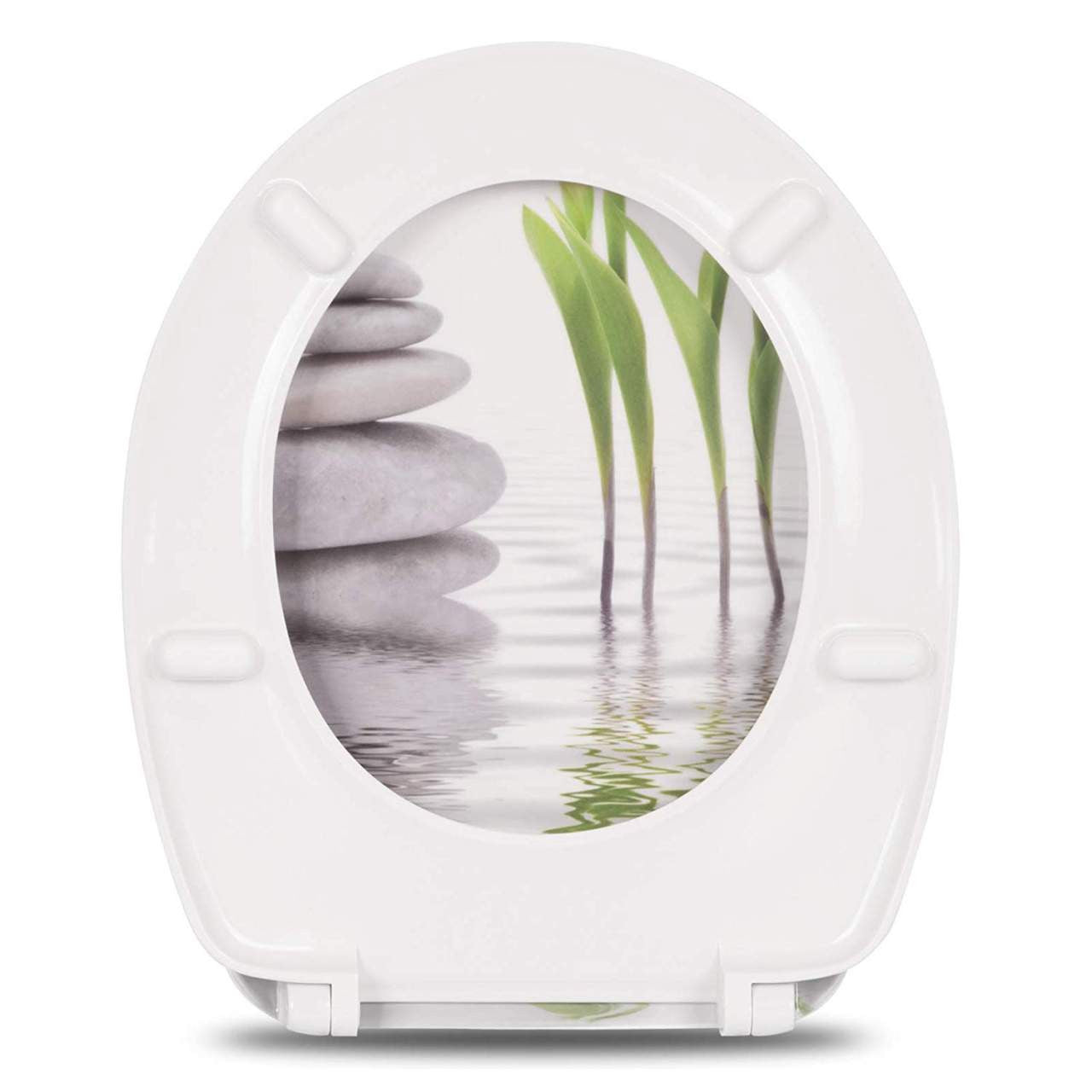 24goodz Duroplast Toilet Seat - Soft-Close Mechanism - Antibacterial and Durable - Duroplast - Universal Fit - Green Tulip