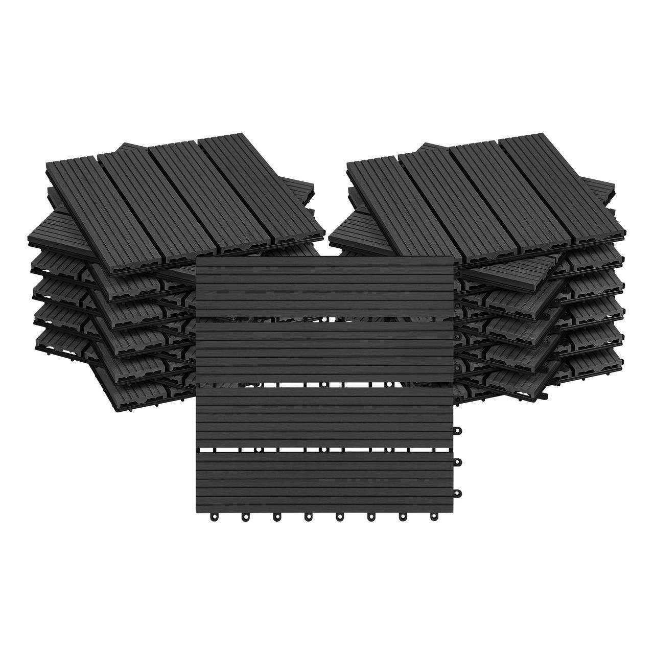 24goodz WPC Decking Tiles - Durable and Weather Resistant - WPC - For Outdoor and Indoor Use - Anthracite